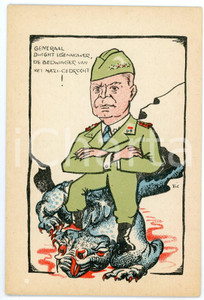 1945 ca WW2 - SATIRE Generaal Dwight EISENHOWER - Carte postale FP NV  Cartolina postale d'epoca, non viaggiata.CONDIZIONI: FAIRFORMATO: FP    originale e autentica 1