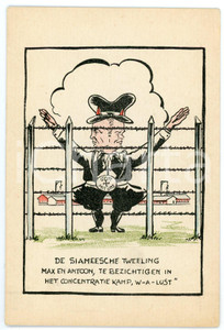 1945 ca WW2 - SATIRE Concentratie Kamp - Siameesche tweeling - Carte postale FP  Cartolina postale d'epoca, non viaggiata.CONDIZIONI: FAIRFORMATO: FP    originale e autentica 1