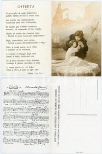 1945 ca COMITATO UMBRO ORFANI DI GUERRA - Cartolina illustrata FP NV  Cartolina postale d'epoca, non viaggiata.Con testo e musica della canzone "Offerta" di Armando Mercuri e Maria Luisa Fiumi.CONDIZIONI: FAIRFORMATO: FP    originale e autentica 1