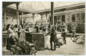 1915 ca WW1 MILANO Stazione Centrale - Ristoro soldati *Ill. Riccardo SALVADORI  Cartolina postale d'epoca, non viaggiata.EDITORE: Cartoleria Raimondi - Milano GOOD/buono  Formato: FP originale e autentica 1