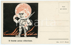 1918 WW1 - ITALIA - PROPAGANDA - Il fronte unico vittorioso *Cartolina  Cartolina d'epoca, priva di stampa al verso e non viaggiata.CONDIZIONI: GFORMATO: FP    originale e autentica 1