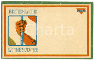 1918 WW1 ITALIA Y.M.C.A. La resistenza è la vittoria - Cartolina franchigia  Cartolina postale d'epoca, non viaggiata.CONDIZIONI: GFORMATO: FP    originale e autentica 1
