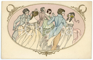 1910 ca Artist M. MUNK - Couples dancing (6) Old postcard M. M. VIENNE 441  Cartolina postale d'epoca, non viaggiata.CONDIZIONI: GFORMATO: FP    originale e autentica 1