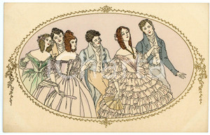 1910 ca Artist M. MUNK - Couples dancing (5) Old postcard M. M. VIENNE 441  Cartolina postale d'epoca, non viaggiata.CONDIZIONI: GFORMATO: FP    originale e autentica 1