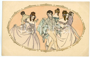 1910 ca Artist M. MUNK - Couples dancing (1) Old postcard M. M. VIENNE 441  Cartolina postale d'epoca, non viaggiata.CONDIZIONI: GFORMATO: FP    originale e autentica 1