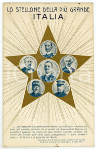1915 ca WW1 Lo stellone della più grande Italia - Cartolina ILLUSTRATA FP NV  Cartolina d'epoca, non viaggiata. FAIR/discreto lievi smussature agli angoli, piccole macchie e gualciture Formato: FP originale e autentica 1
