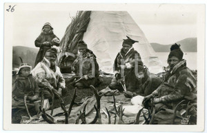 1935 ca NORWAY Lapps with a Sami tent and reindeer antlers - Postcard FP NV  Cartolina d'epoca, non viaggiata. FAIR/discreto Lievi smussature agli angoli Formato: FP originale e autentica 1