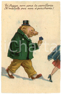 1910 ca. SATIRA Il maiale poi non è porcheria! - Cartolina illustrata  Cartolina postale d'epoca, non viaggiata.CONDIZIONI: G FORMATO: FP    originale e autentica 1