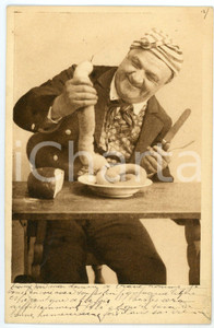1903 SATIRE - Man eating sausages - Carte postale  Cartolina postale d'epoca, viaggiata.CONDIZIONI: G FORMATO: FP    originale e autentica 1