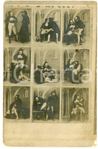 1900 ca VINTAGE EROTIC Au Cloître - Monk and nun having sex RARE Postcard RPPC 3 Rara cartolina postale d'epoca, realizzata utilizzando una sequenza di vere fotografie.CONDIZIONI: P (piegature angolari e al lato destro; minima sbrecciatura angolare) FORMATO: 9x14 cm    originale e autentica 1