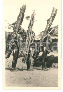 1930 ca C. ZAGOURSKI «L'Afrique qui disparaît» CONGO BELGE Femme Ituri - n.81  Fotocartolina postale d'epoca, appartenente alla serie &laquo;L'Afrique qui dispara&icirc;t&raquo; del fotografo Casimir Zagourski (L&eacute;opoldville).N&deg; 81, non viaggiata.CONDIZIONI: GFORMATO: 9x14 cm    originale e autentica 1