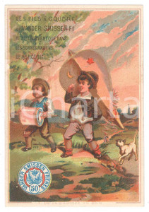 1883 VANDER SMISSEN FRERES Mercerie - Kids with kite ILLUSTRATED Calendar (3)  Calendario tascabile d'epoca, illustrato.CONDIZIONI: GOODFORMATO: 8x11 cm    originale e autentica 1