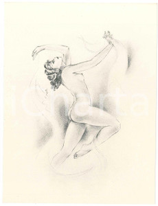 1960 ca VINTAGE EROTIC Nude woman dancing - Litograph 16x21 cm  Litografia originale d'epoca, su carta. GOOD/buono  Formato: 16x21 cm originale e autentica 1