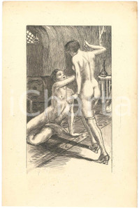 1925 ca VINTAGE EROTIC BDSM Woman ready to punish *Engraving 13x21 cm  Stampa originale d'epoca. GOOD/buono  Formato: 13x21 cm originale e autentica 1