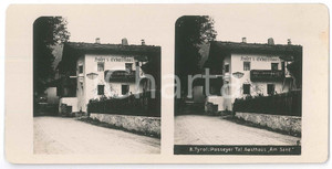 1910 ca TYROL (AUSTRIA) Passeyer Tal. Gasthaus "Am Sand" - Stereoview  Fotografia stereoscopica d'epoca.  GOOD/buono  Formato: 18x9 cm originale e autentica 1