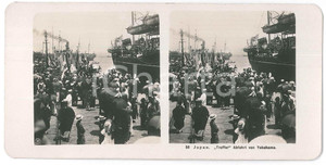 1910 ca JAPAN - "Truffer" Abfahrt von Yokohama - Stereoview nÂ° 50  Fotografia stereoscopica d'epoca.EDITORE: NPG  GOOD/buono  Formato: 18x9 cm originale e autentica 1