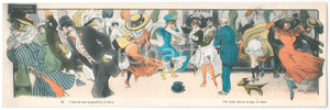 1910 Artist Xavier SAGER - PARIS - The wind blows today - Carte postale double  Cartolina postale d'epoca, realizzata in formato doppio.Non viaggiata. GOOD/buono  Formato: 28x9 cm originale e autentica 1