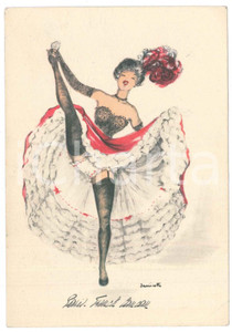 1920 ca EROTICA VINTAGE Can-can dancer ILLUSTRATED Postcard FG NV Cartolina postale d'epoca, non viaggiata,  FAIR/discreto Lievi smussature agli angoli Formato: FG originale e autentica 1