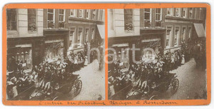 1901 ROTTERDAM Arrival Paul KRUGER president South African Republic *Stereoview Rara fotografia stereoscopica d'epoca, su cartoncino rigido. GOOD/buono lievi tracce d'uso Formato: 18x9 cm originale e autentica 1