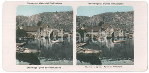 1906 NORVEGIA Vista del Flekkefjord *Stereoscopica STEGLITZ-BERLIN 11 Fotografia stereoscopica d'epoca.EDITORE: Steglitz-Berlin   GOOD/buono  Formato: 18x9 cm originale e autentica 1