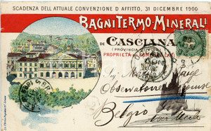 Cartolina originale da collezione 1899 CASCIANA Bagni termominerali  Cartolina ILLUSTRATA FP VG 1