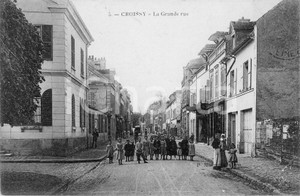 Cartolina originale da collezione 1910 ca  CROISSYSURSEINE FRANCE La grande rue  Carte postale FP VG 1