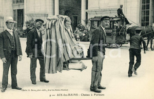 1910 ca AIX-LES-BAINS Chaises à porteurs - Carte postale FP NV  Cartolina postale d'epoca, non viaggiataCONDIZIONI: FFORMATO: FP    originale e autentica 1
