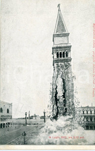 1902 VENEZIA Crollo del campanile di SAN MARCO Fotoritocco - Cartolina FP NV  Cartolina postale d'epoca, non viaggiata.CONDIZIONI: FFORMATO: FP    originale e autentica 1