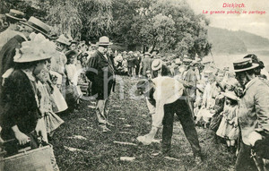 1909 DIEKIRCH (L) La grande pêche - Le partage *Cartolina ANIMATA FP VG  Cartolina postale d'epoca, viaggiata.CONDIZIONI: FFORMATO: FP    originale e autentica 1