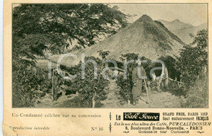Cartolina originale da collezione 1910ca GUYANE FRANCAISE un condamnÃ© cÃ©lÃ¨bre sur sa concession  Vintage Postcard 1