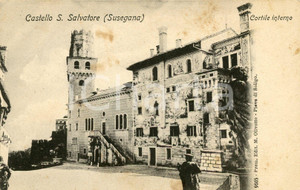1920ca SUSEGANA (TV) Castello San Salvatore - Cortile interno - Cartolina FP NV  Cartolina postale d'epoca, non viaggiata.CONDIZIONI: POOR (piegatura al margine destro, bruniture diffuse)FORMATO: FP    originale e autentica 1