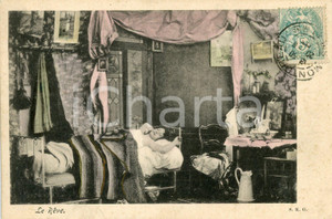 1903 COSTUMI "Le Rêve" - Donna addormentata nel suo letto - Cartolina FP VG  Cartolina postale d'epoca, viaggiata.Editore S.K.G.CONDIZIONI: GFORMATO: FP    originale e autentica 1