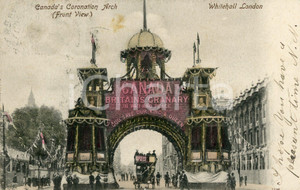 1902 LONDON - WITHEHALL Canada's coronation's arch - Front view - Postcard FP VG  Cartolina postale d'epoca, viaggiata.CONDIZIONI: FFORMATO: FP    originale e autentica 1