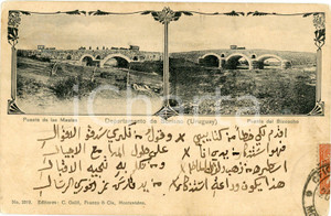 1900 ca SORIANO (URUGUAY) Puente de las Maulas - Puente del Bizcocho - Tarjeta  Cartolina postale d'epoca, viaggiata.CONDIZIONI: FFORMATO: FP    originale e autentica 1