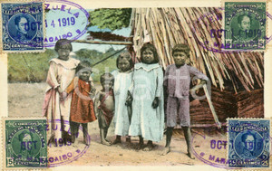 1919 MARACAIBO (VENEZUELA) INDIOS - Bambini GOAGIROS - Cartolina FP VG  Cartolina postale d'epoca, viaggiata.CONDIZIONI: GFORMATO: FP    originale e autentica 1