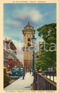 1925 ca CARACAS (VENEZUELA) La Catedral y esquina de la Torre - Tarjeta postal  Cartolina postale d'epoca, non viaggiata.CONDIZIONI: G (ma residui cartacei al verso)FORMATO: FP    originale e autentica 1
