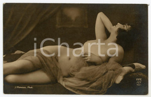 1910 ca VINTAGE EROTIC Nude woman lying down *Postcard topless risque J. MANDEL  Fotografia seriale d'epoca.FOTOGRAFO: J. Mandel EDITORE: AN n&deg; 222CONDIZIONI: G FORMATO: 14x9 cm    originale e autentica 1
