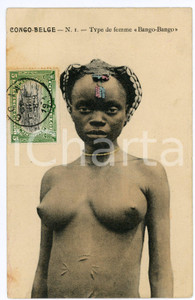 1912 CONGO BELGE Type de femme BANGO BANGO Nu ethnique - Vintage postcard FP VG  Cartolina postale d'epoca, non viaggiata.CONDIZIONI: FAIRFORMATO: FP    originale e autentica 1