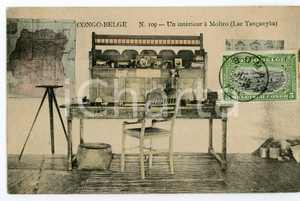 1911 CONGO BELGE - LAC TANGANYKA Un intérieur à Moliro - Vintage Postcard FP VG  Cartolina postale d'epoca, viaggiata.CONDIZIONI: FAIRFORMATO: FP    originale e autentica 1