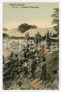 1911 CONGO BELGE Indigènes Wasongola - Vintage Postcard FP VG  Cartolina postale d'epoca, viaggiata.CONDIZIONI: FAIRFORMATO: FP    originale e autentica 1