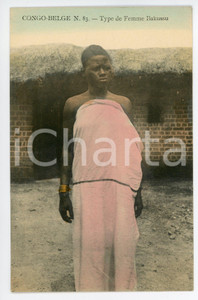 1910 ca CONGO BELGE Type de femme BAKUSSU - Vintage Postcard FP NV  Cartolina postale d'epoca, non viaggiata.CONDIZIONI: FAIRFORMATO: FP    originale e autentica 1