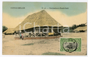 1911 CONGO BELGE Habitation à FUNDI-SADI - Vintage Postcard FP  Cartolina postale d'epoca, viaggiata.CONDIZIONI: FAIRFORMATO: FP    originale e autentica 1