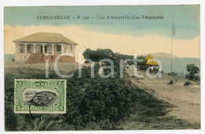 1911 CONGO BELGE - LAC TANGANYKA Coin d'Albertville - Vintage Postcard FP VG  Cartolina postale d'epoca, viaggiata.CONDIZIONI: FAIRFORMATO: FP    originale e autentica 1