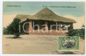 1911 CONGO BELGE - MANYEMA Habitation à MICICI - Vintage Postcard FP VG  Cartolina postale d'epoca, viaggiata.CONDIZIONI: FAIRFORMATO: FP    originale e autentica 1