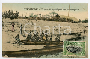 1911 CONGO BELGE Village indigène près de STANLEYVILLE - Vintage Postcard FP  Cartolina postale d'epoca, viaggiata.CONDIZIONI: FAIRFORMATO: FP    originale e autentica 1
