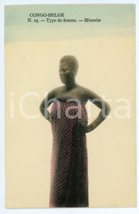 1910 ca CONGO BELGE Type de femme - MBEMBA Vintage Postcard FP NV  Cartolina postale d'epoca, non viaggiata.CONDIZIONI: FAIRFORMATO: FP    originale e autentica 1