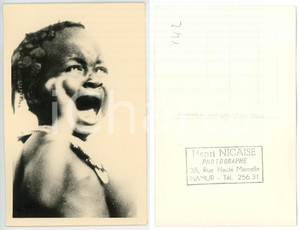1930 ca C. ZAGOURSKI «L'Afrique qui disparaît»  Enfant M'BOUAKA ^Postcard n.47  Fotocartolina postale d'epoca, appartenente alla 2^ serie &laquo;L'Afrique qui dispara&icirc;t&raquo; del fotografo Casimir Zagourski (L&eacute;opoldville).N&deg; 47, non viaggiata.Al verso timbro: "Henri Nicaise Photographe - Namur"CONDIZIONI: GFORMATO: 9x14 cm     originale e autentica 1