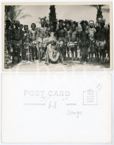 1930 ca C. ZAGOURSKI «L'Afrique qui disparaît»  Bakumus à Madula *Postcard 62  Fotocartolina postale d'epoca, appartenente alla 2^ serie &laquo;L'Afrique qui dispara&icirc;t&raquo; del fotografo Casimir Zagourski (L&eacute;opoldville).N&deg; 62, non viaggiata.CONDIZIONI: GFORMATO: 14x9 cm     originale e autentica 1