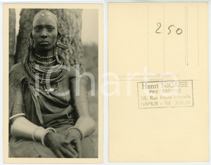 1930 ca C. ZAGOURSKI «L'Afrique qui disparaît» KENIA Femme MASSAI *Postcard 158  Fotocartolina postale d'epoca, appartenente alla 2^serie &laquo;L'Afrique qui dispara&icirc;t&raquo; del fotografo Casimir Zagourski (L&eacute;opoldville).N&deg;155, non viaggiata.CONDIZIONI: GFORMATO: 9x14 cm    originale e autentica 1