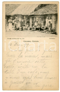 1899 COLOMBO (CEYLON - SRI LANKA) Fruits seller - Vintage Postcard FP VG Cartolina postale d'epoca, viaggiata. CONDIZIONI: FAIRFORMATO: FP    originale e autentica 1